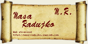 Maša Radujko vizit kartica